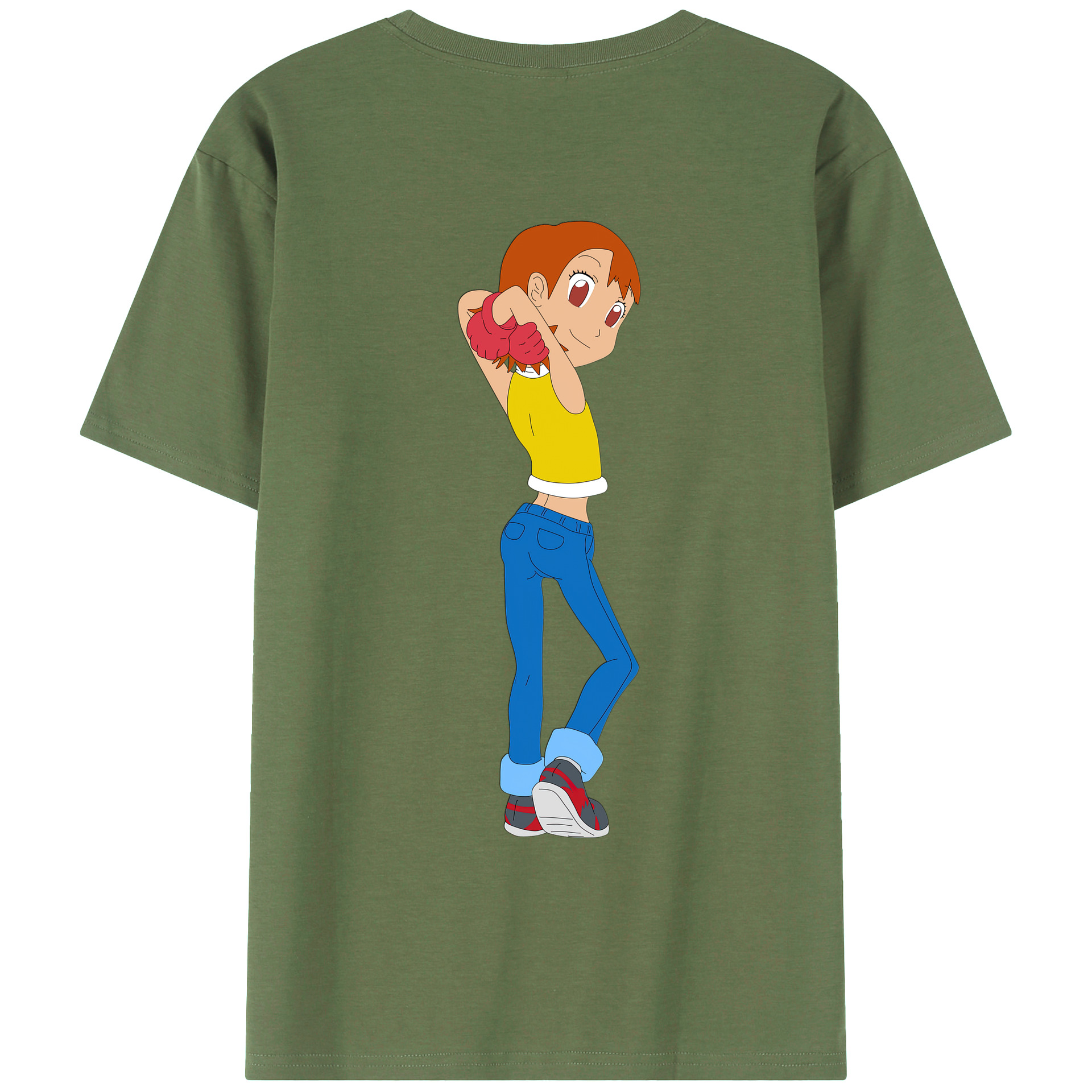 （画像用） Digimon デジタルモンスター/デジモン 綿100％ メンズ半袖Tシャツ（バックプリント） 通気性